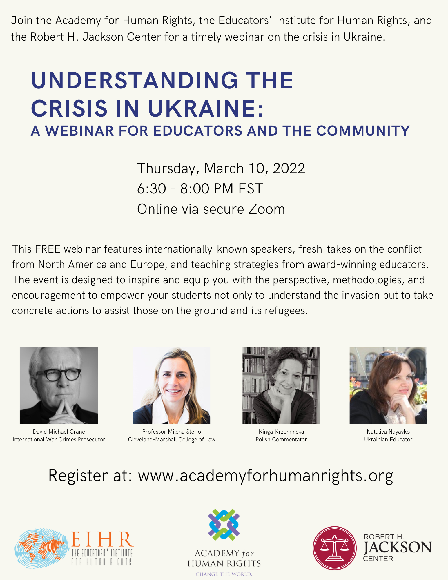 Understanding the Crisis in Ukraine: a Webinar for Educators and the Community - 2022