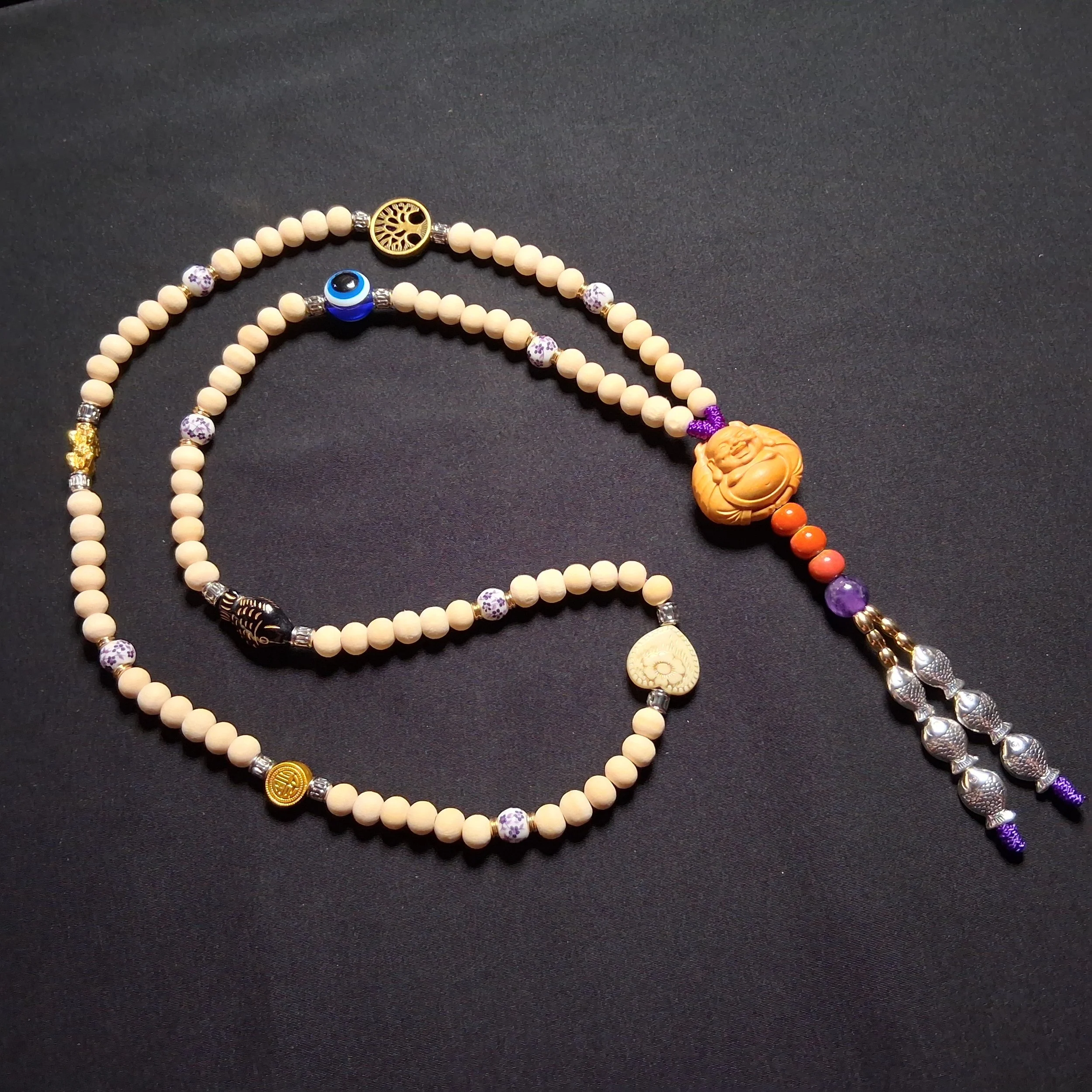Hotei Buddha Love, Prosperity, Protection Prayer Beads