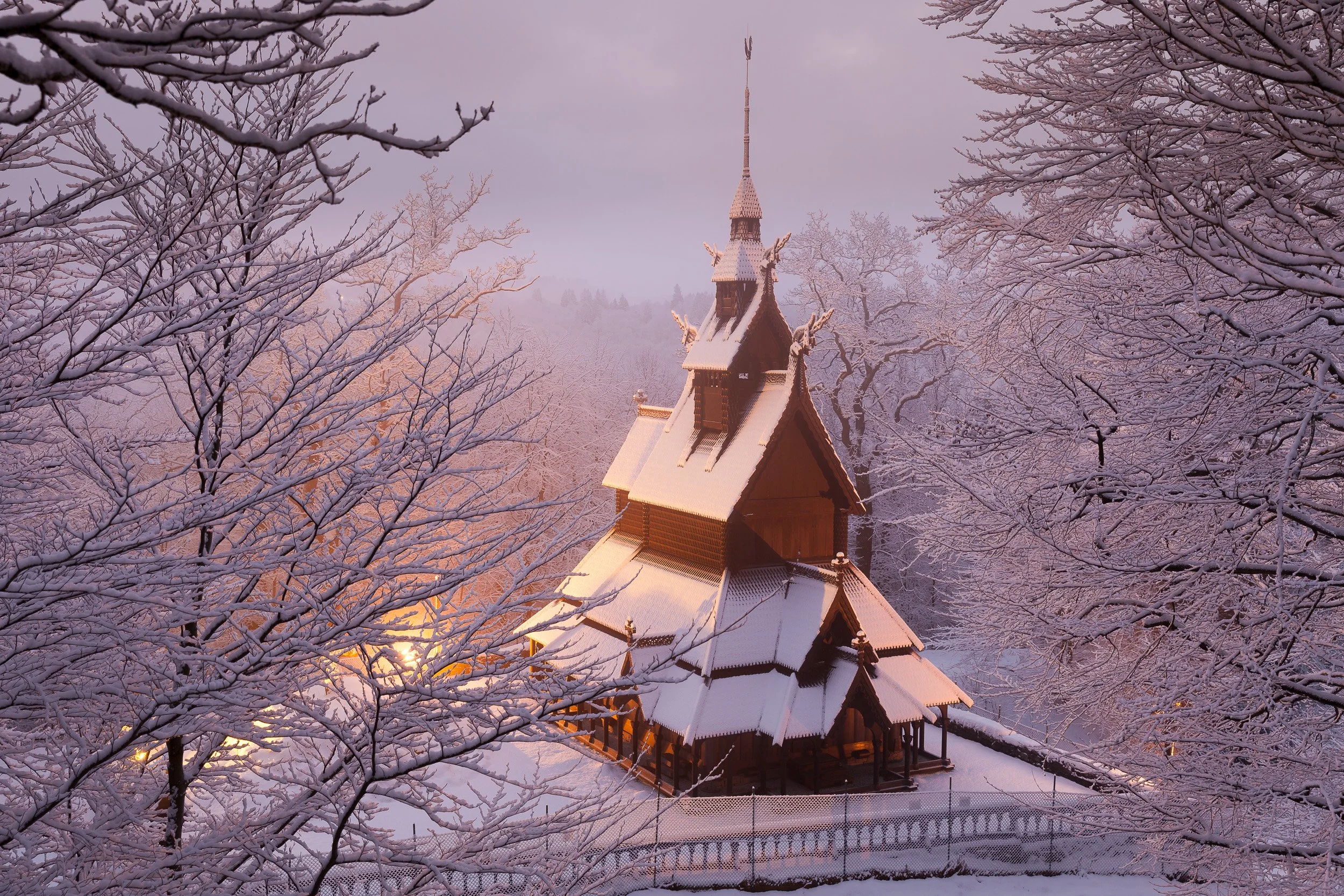 Fantoft Stave Church, Bergen—medieval wooden church.