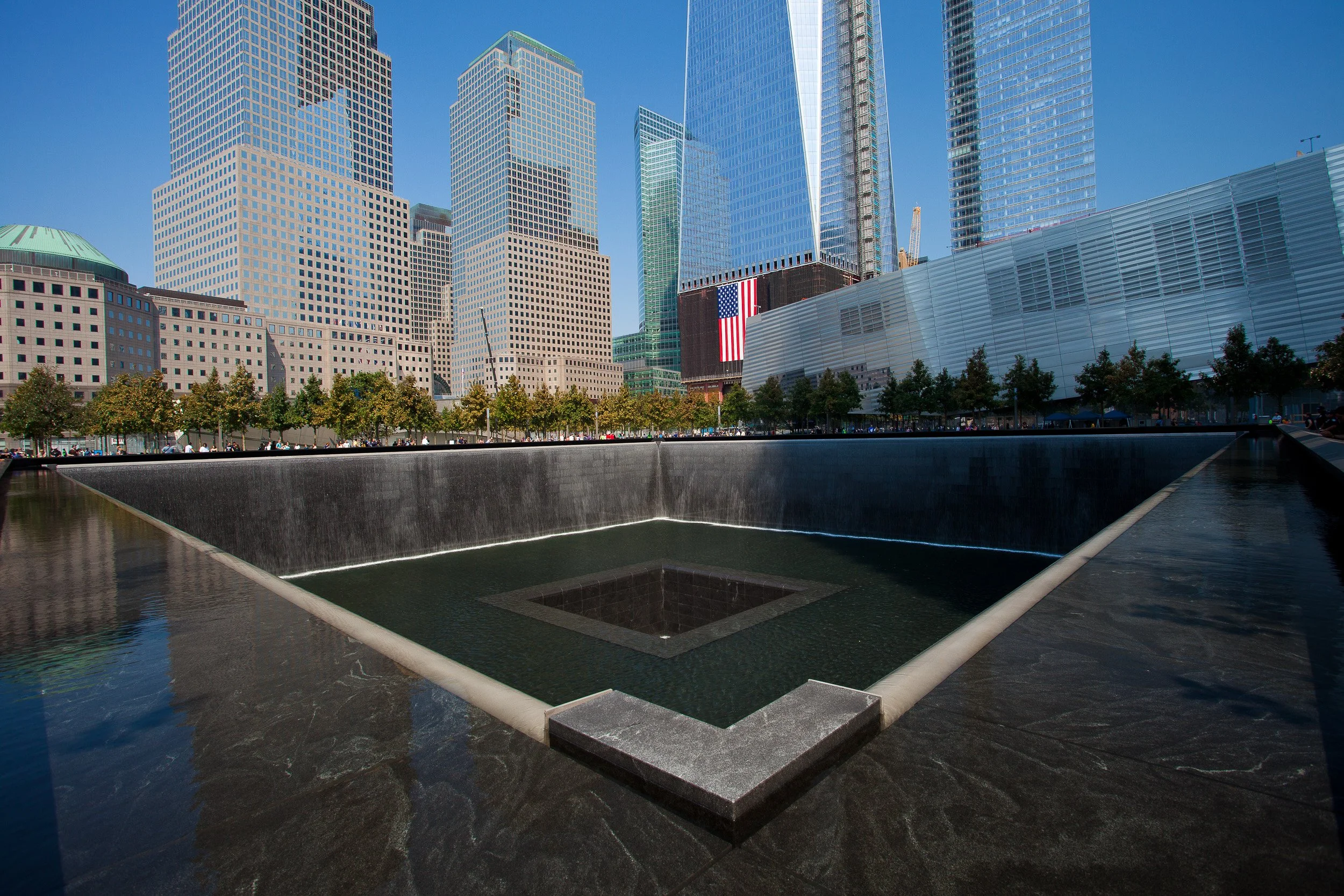 The 9/11 Memorial, a quiet and powerful space in the heart of Lower Manhattan.
