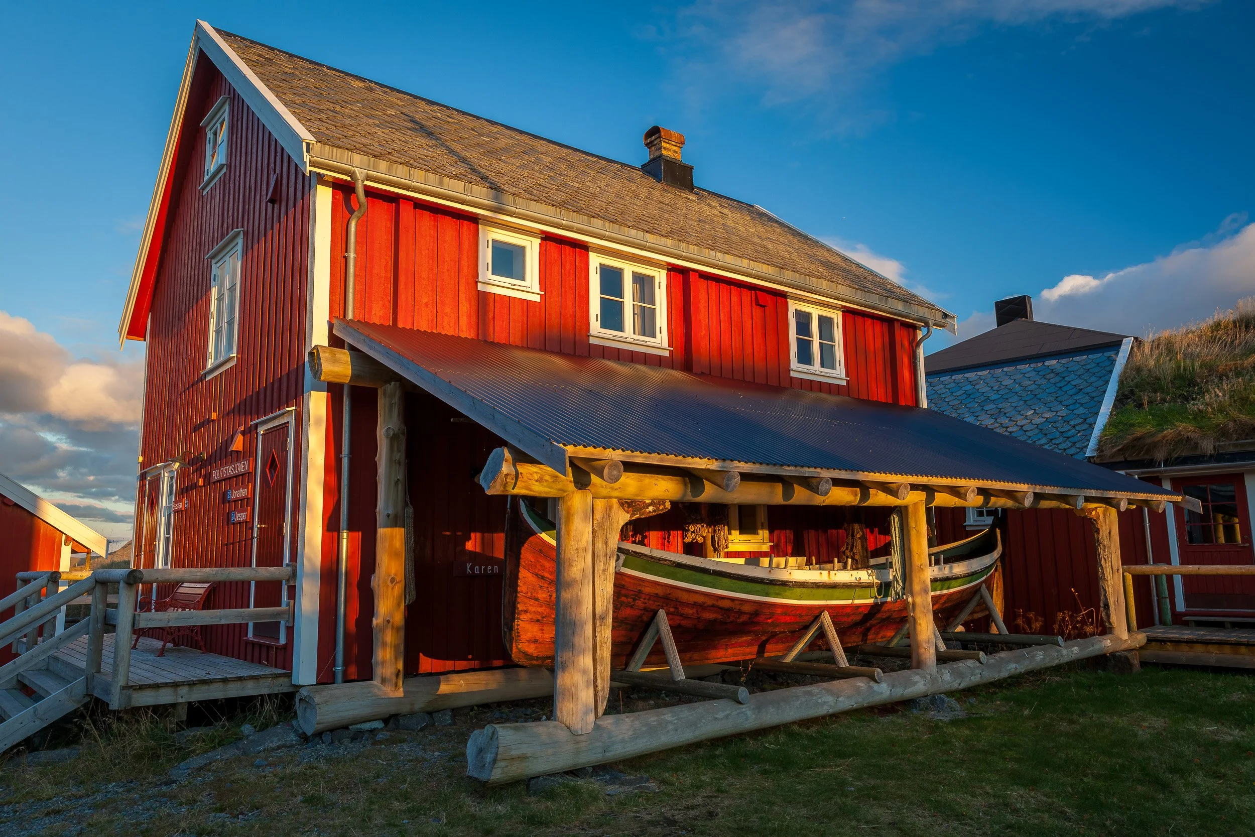 Fisherman’s cabins in Reine, Lofoten Islands, Norway – traditional wooden houses.