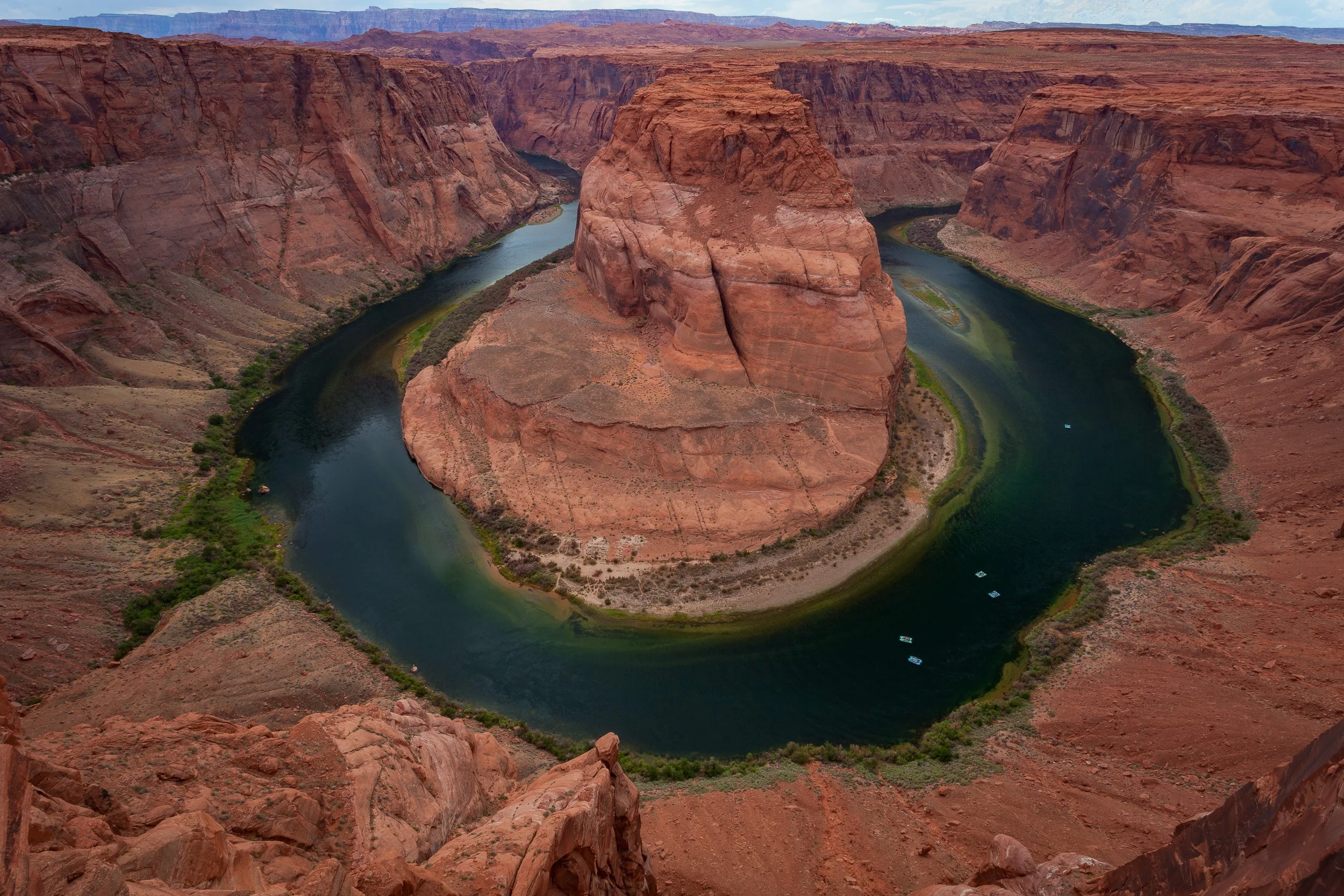 Classic view of Horseshoe Bend carved by the Colorado River, Arizona.