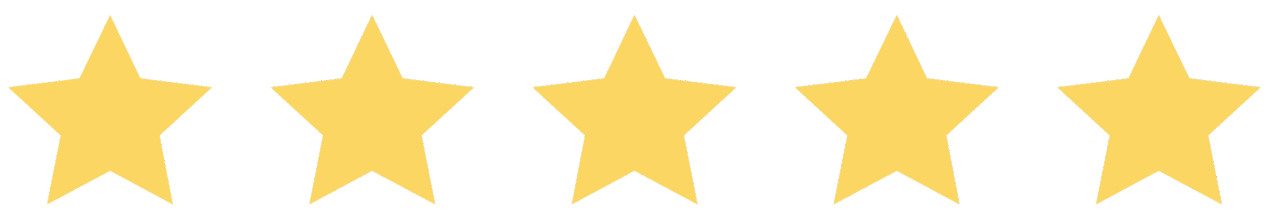 Fünf goldene Sterne als Symbol für eine positive Google-Bewertung