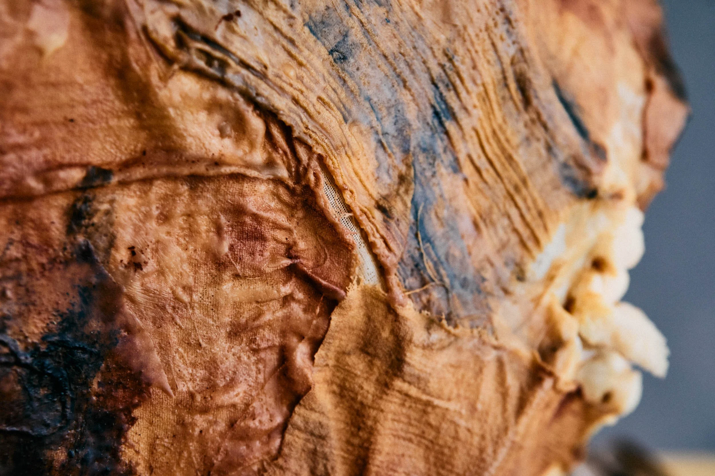 UNTITLED (CAN YOU SEE ME NOW), 2026 | Material Detail | Fabric, foam, wire, beeswax, and thread