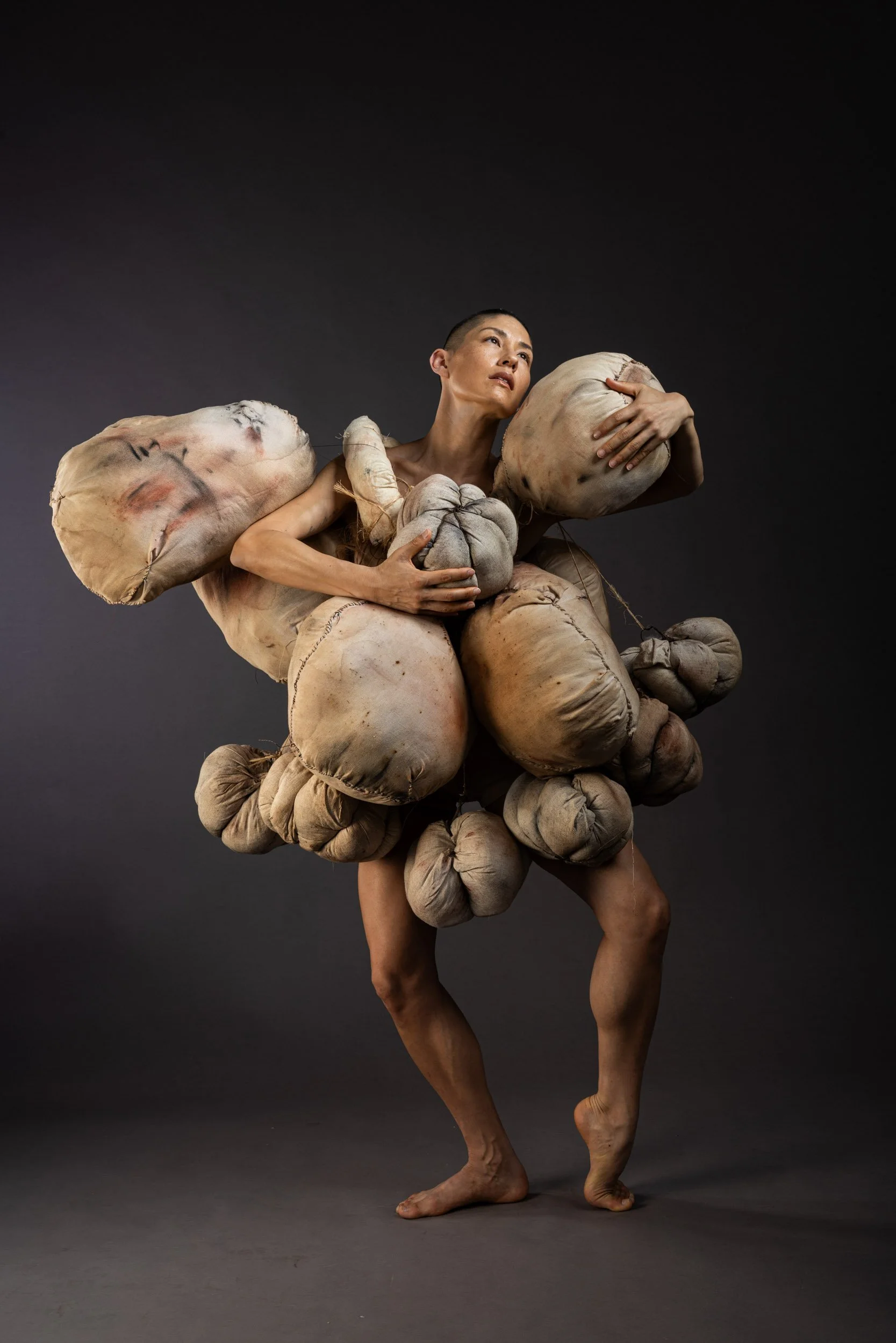 UNTITLED (Emerge), Studio Documentation #2, 2026. Archival pigment print.
Studio documentation (Fabric, polyester fill, fabric, foam, thread, and industrial wire).
This series explores the tension between the body’s fluid movement and being restricte