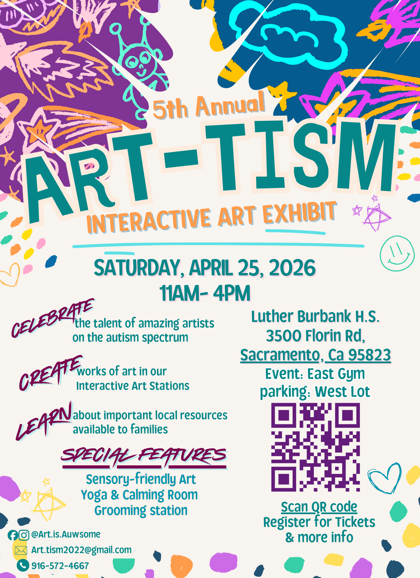 5th Annual ART-TISM Interactive Art Exhibit Flyer
