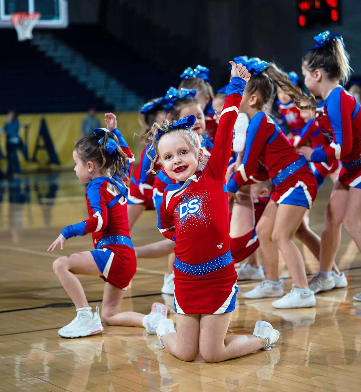 Dakota Spirit performance athletes performing during an Augustana basketball game half time.