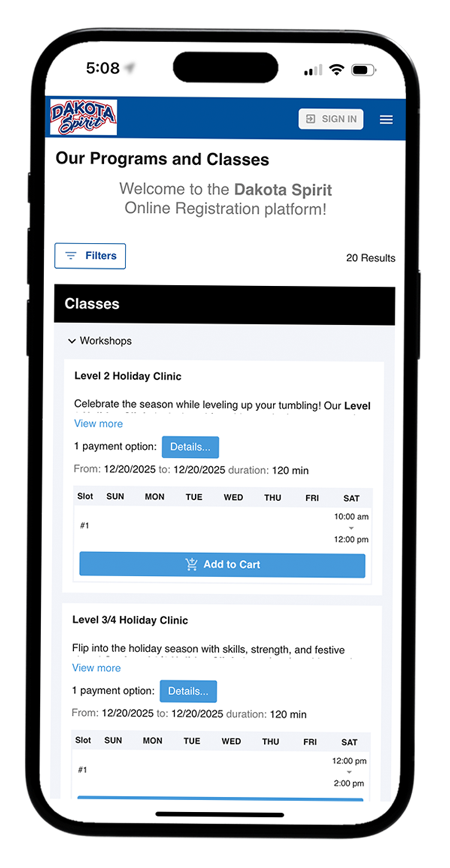Screenshot of the Dakota Spirit Go Motion platform.