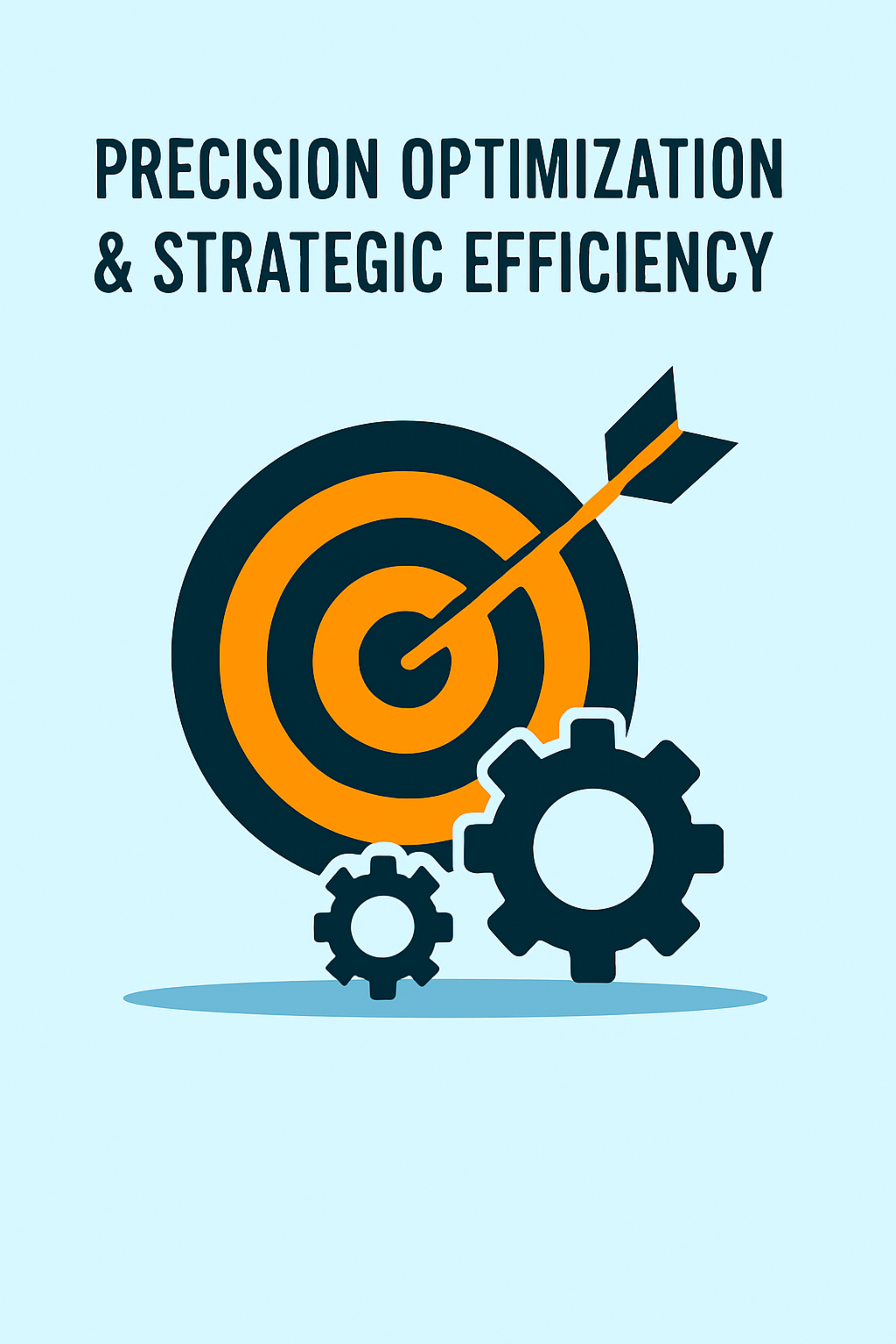 Book cover with title 'Precision Optimization & Strategic Efficiency', a target with an arrow and two gears.