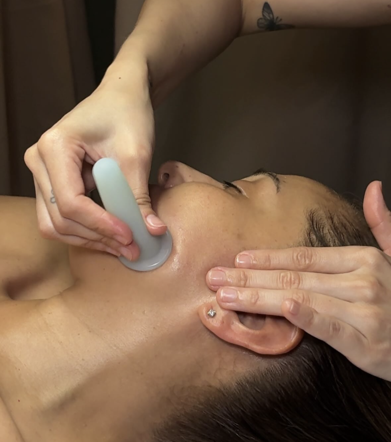 facial cupping on client