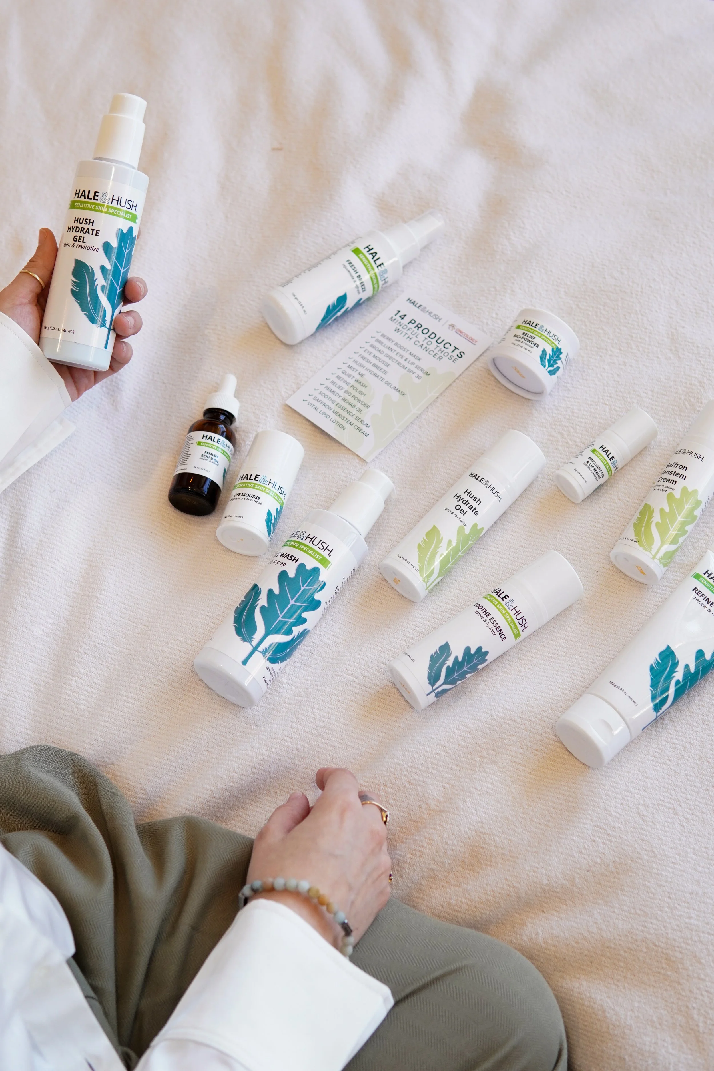 Pure Skin by Renee holding Hale & hush products