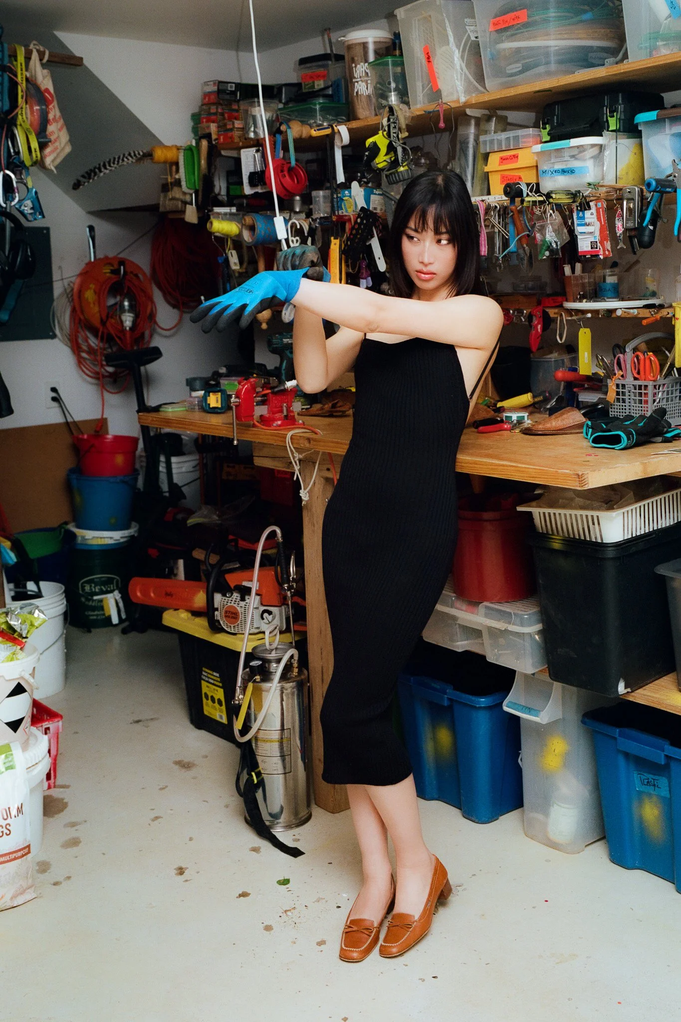 black cami dress