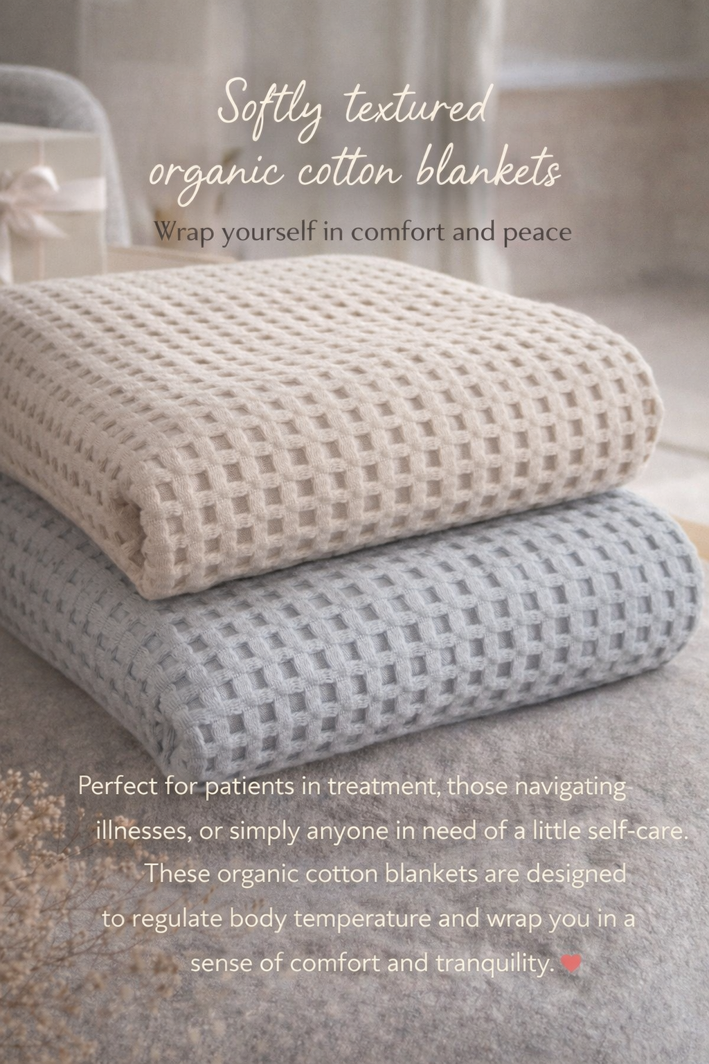 Soft comfort blanket included in cancer support gift box by Hero Hearts Unite