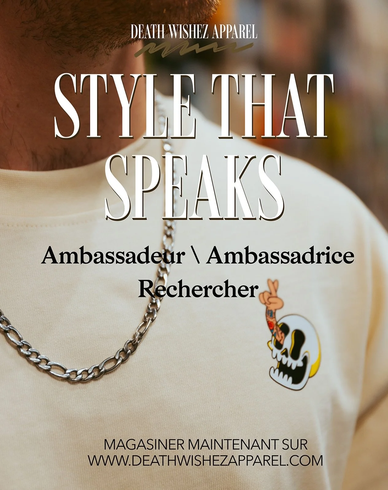 🇨🇦 Fabriqu&eacute; au Canada. Imagin&eacute; pour changer des vies.

Death Wishez Apparel est bien plus qu&rsquo;une marque de v&ecirc;tements &mdash; c&rsquo;est un mouvement.
Fond&eacute;e en 2023 par Jeremy Major, jeune entrepreneur de 23 ans d&