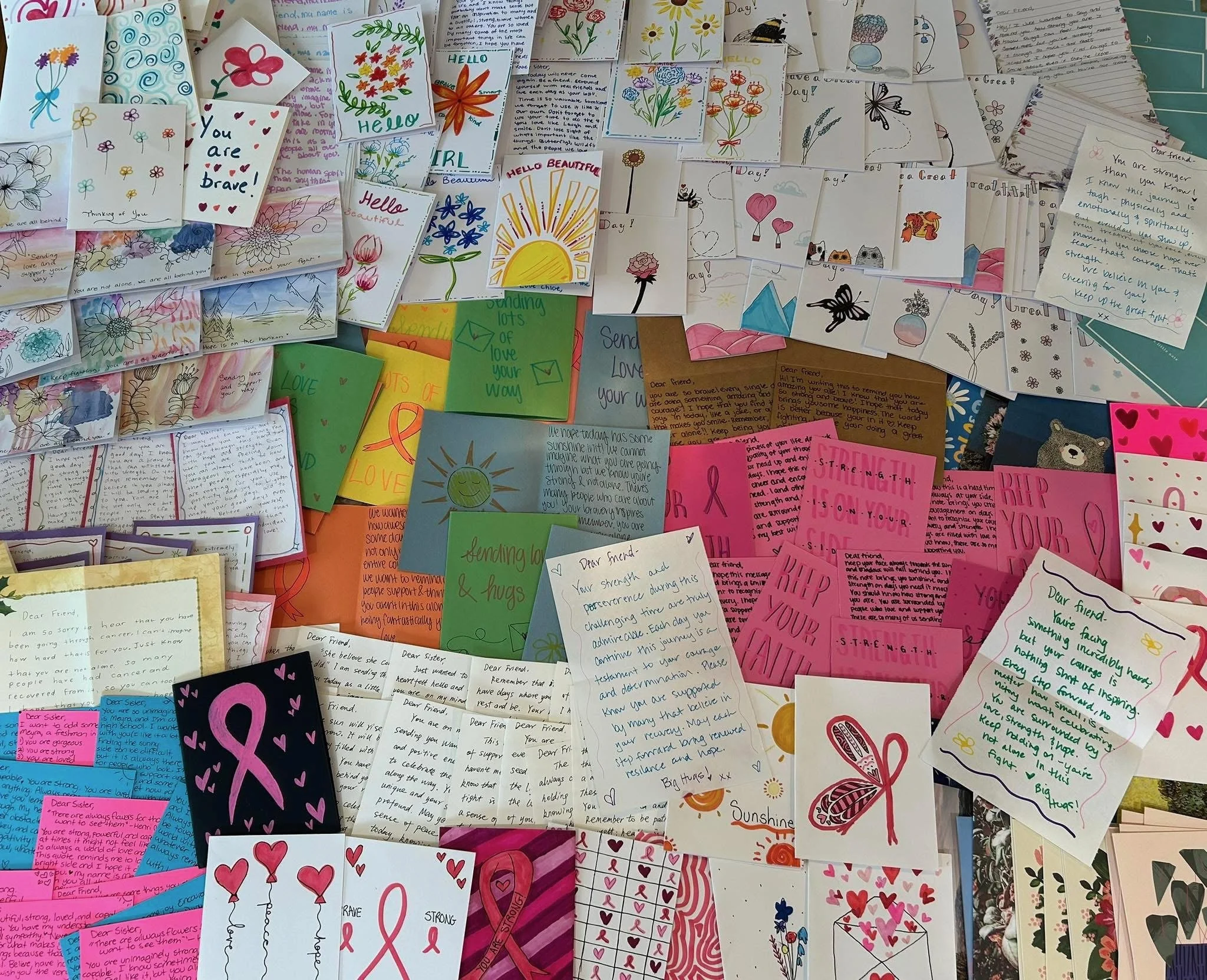 Cards made by volunteers