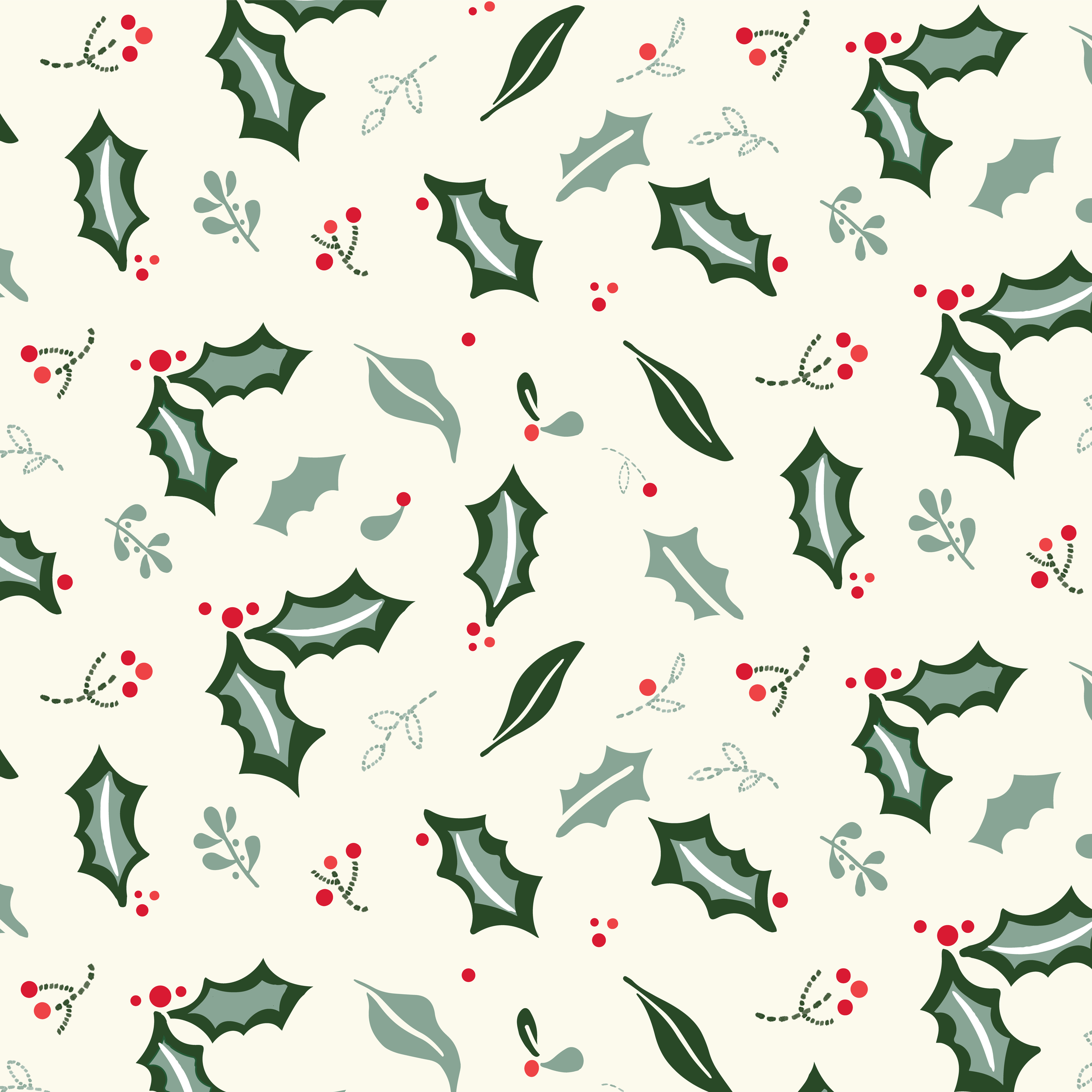 winter holiday holly repeat