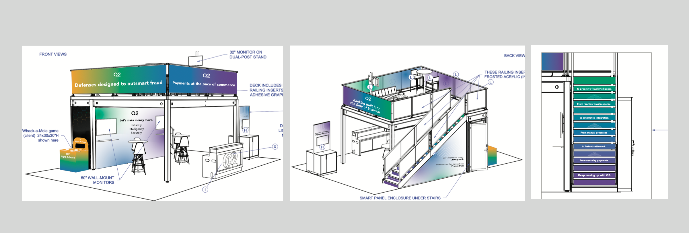 two story booth rendering with my designs applied