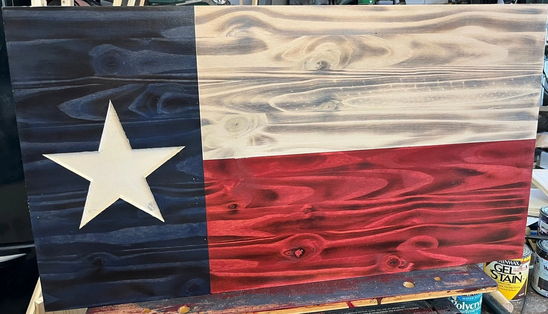Handcrafted Texas Wooden Flag