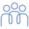 Icon of three people standing side by side