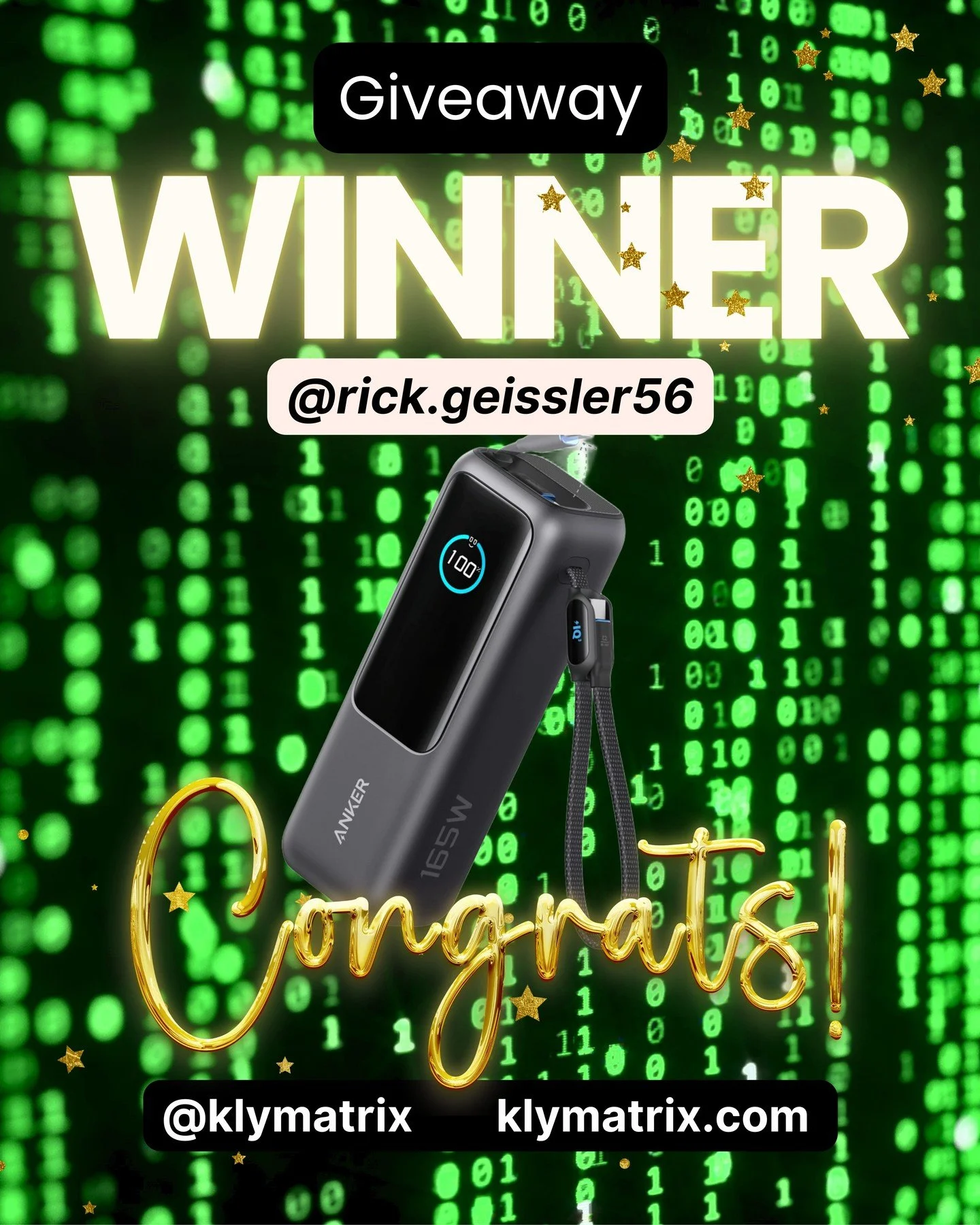 🎉😇 We're super excited to announce that Instagram user @rick.geissler56 is the winner of our Anker 165 Watt Laptop Power Bank tech giveaway!

🙌😍 Thanks so much to everyone for your entries and we look forward to offering more giveaways in the fut