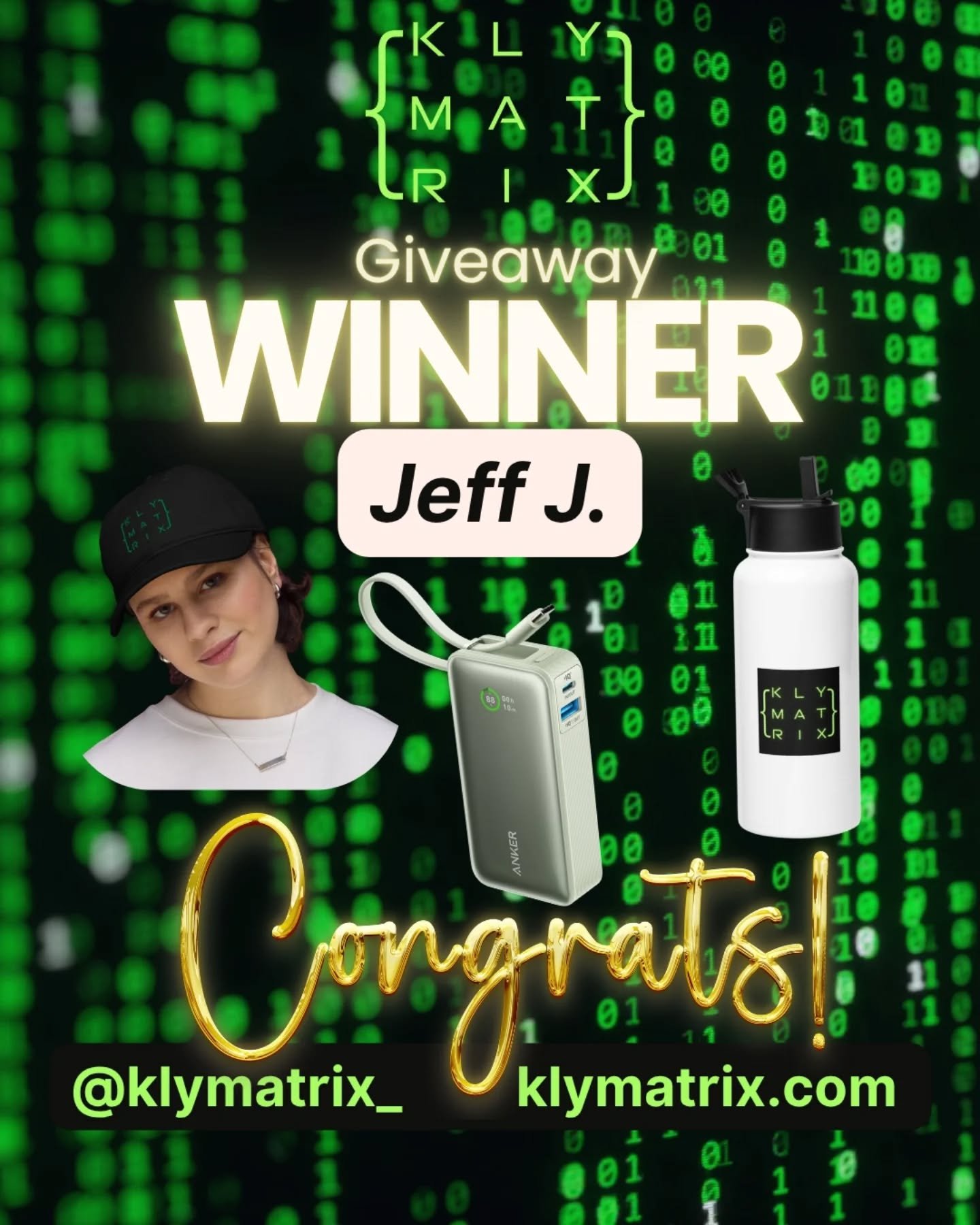 Big time congratualtions to Jeff J. for winning our Spring Tech + Klymatrix Gear Bundle giveaway! 🎉🚀

Thanks so much to everyone who entered! 🙂🙌

Be sure to follow us on Instagram @klymatrix_ and check out our website at klymatrix.com or via our 