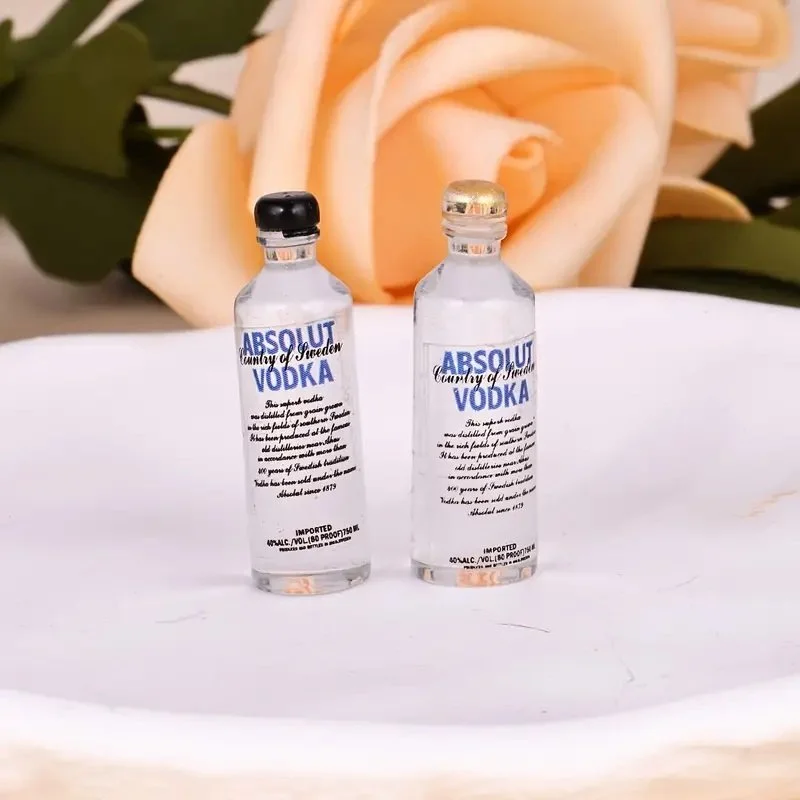 Dollhouse Miniature Vodka Bottle Replicas – Absolut Style – 1:12 Scale Bar Decor