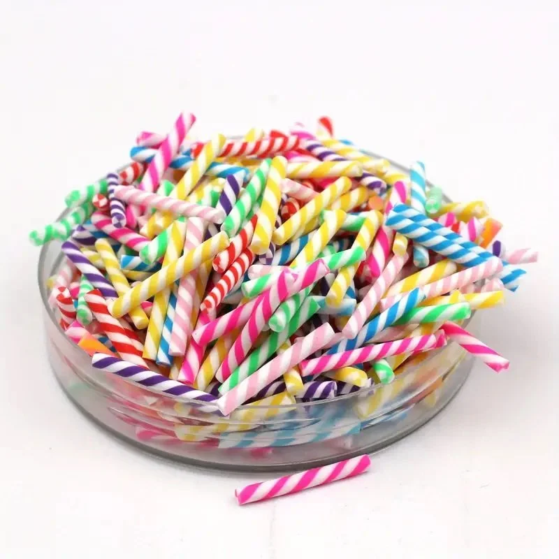 Dollhouse Miniature Pixie Stick–Style Candy Straws – Colorful Sugar Candy Miniatures for Dollhouse & Mini Scenes – 1/12 Scale 20 Pieces