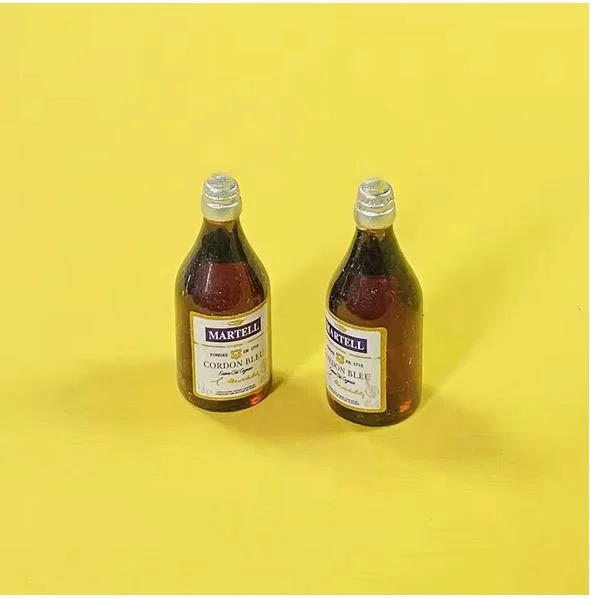 Dollhouse Miniature Martell Cognac Bottle – 1:12 Scale Bar & Liquor Cabinet Accessory