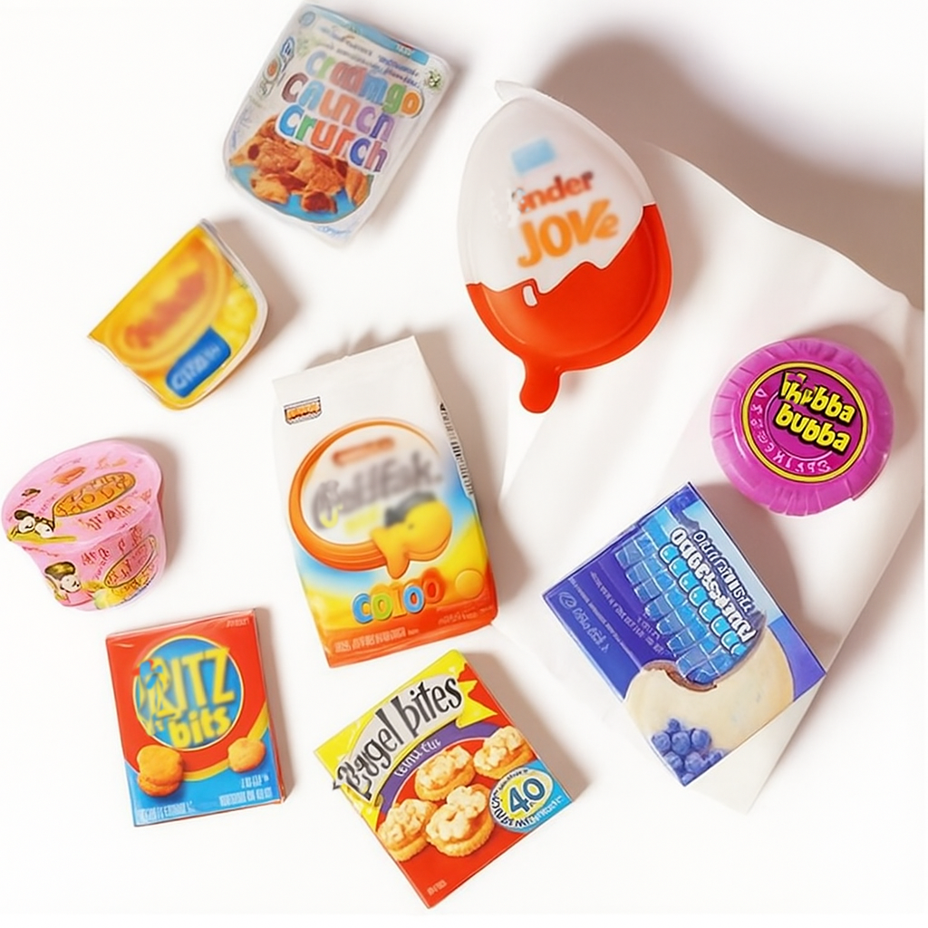 Dollhouse Miniature Candy & Snack Packages – 2-Piece Acrylic Set, 1/12 Scale Flat Food (2D)