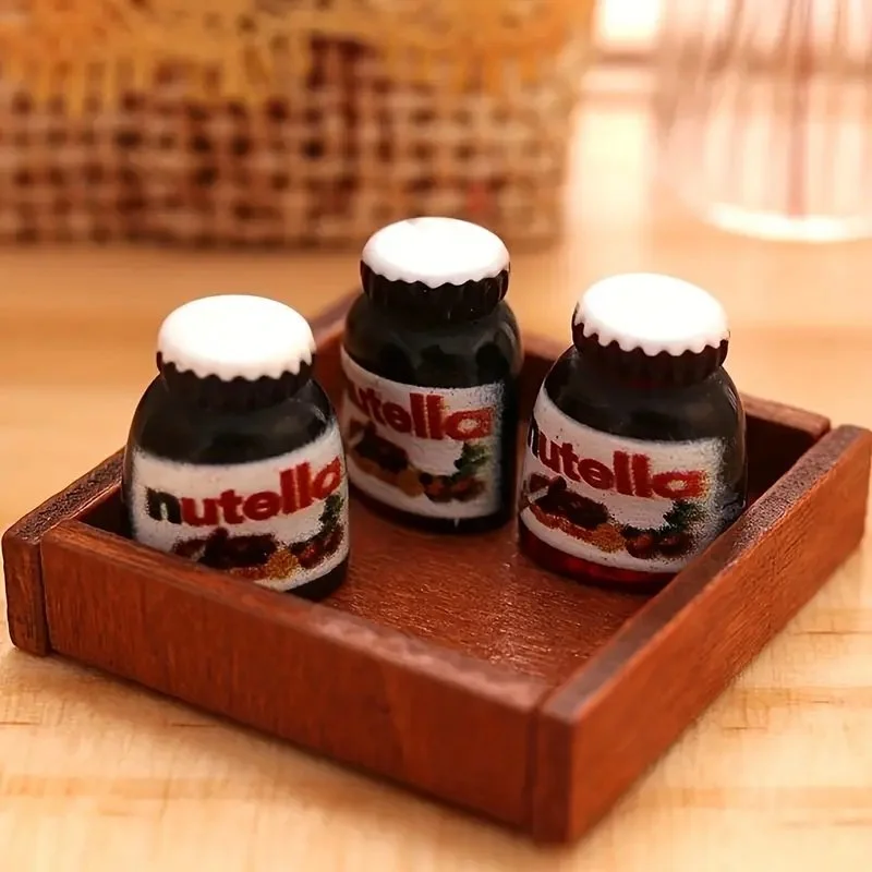 Miniature Nutella Hazelnut Spread Jar – 1:12 Scale Dollhouse Food – Realistic Resin Grocery Accessory