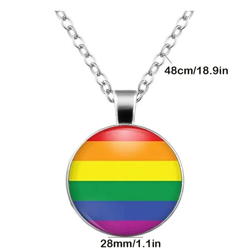 Pride Rainbow Circle Pendant Necklace – Show Your Support