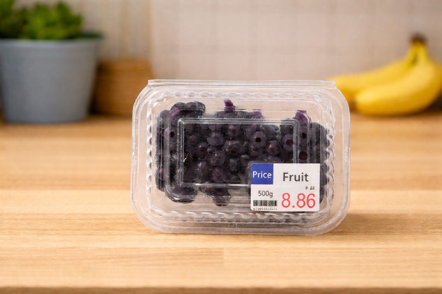 Dollhouse Miniature Grape Clamshell – 1:12 Scale Grocery Fruit Container