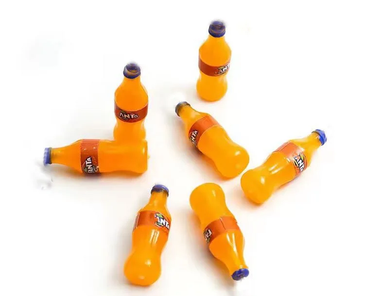 Dollhouse Miniature Fanta Bottles – Orange Soda Bottle Miniatures for Dollhouse & Mini Scenes – 1/12 Scale – Resin