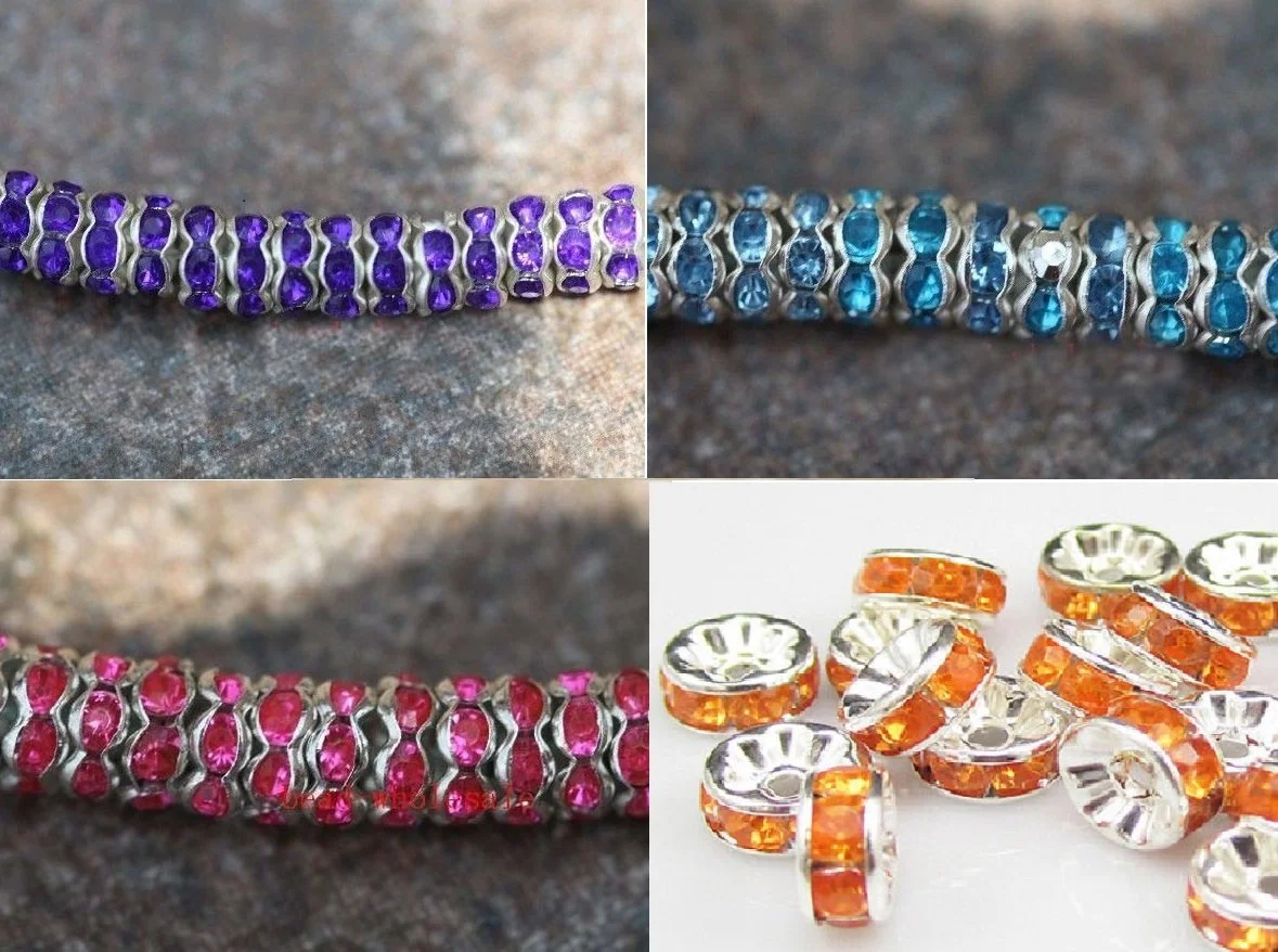 Silver Plated Spacer Beads – 6mm Scallop Edge Crystal