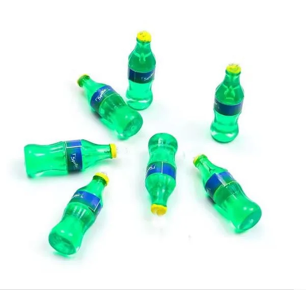 Dollhouse Miniature Sprite Bottles – Lemon-Lime Soda Bottle Miniatures for Dollhouse & Mini Scenes – 1/12 Scale – Resin