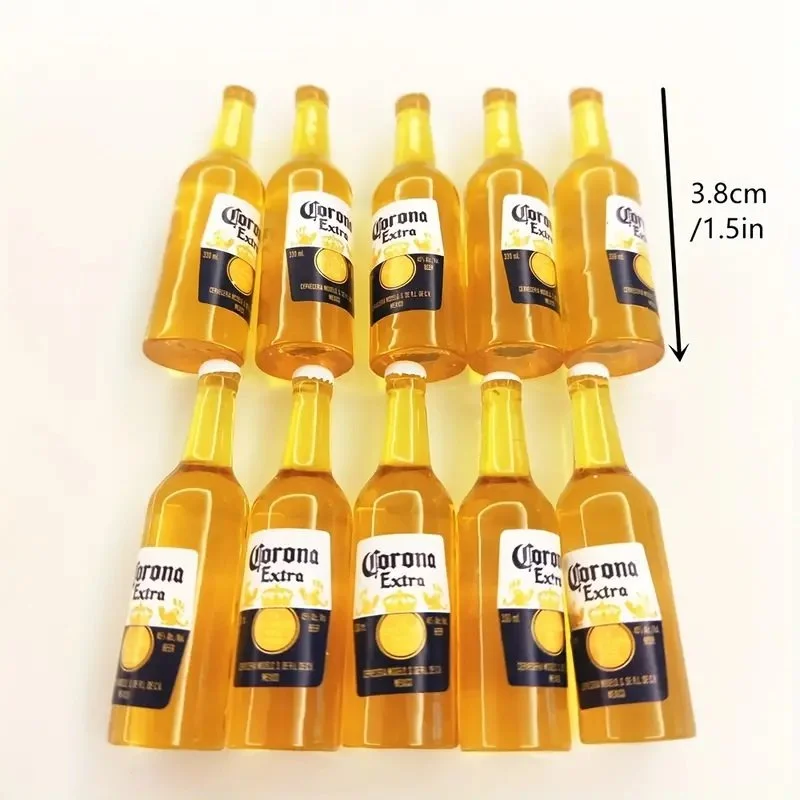Dollhouse Miniature Corona Extra–Style Beer Bottles – Dollhouse Bar & Beach Scene (1:12)