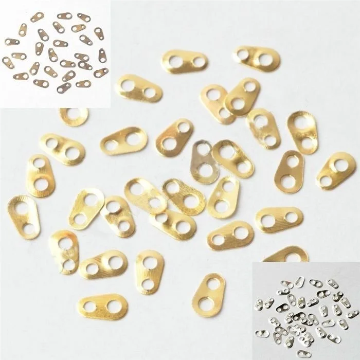 End Tag 2-Hole Connectors for Necklace & Bracelet Chains – Multiple Sizes & Finishes