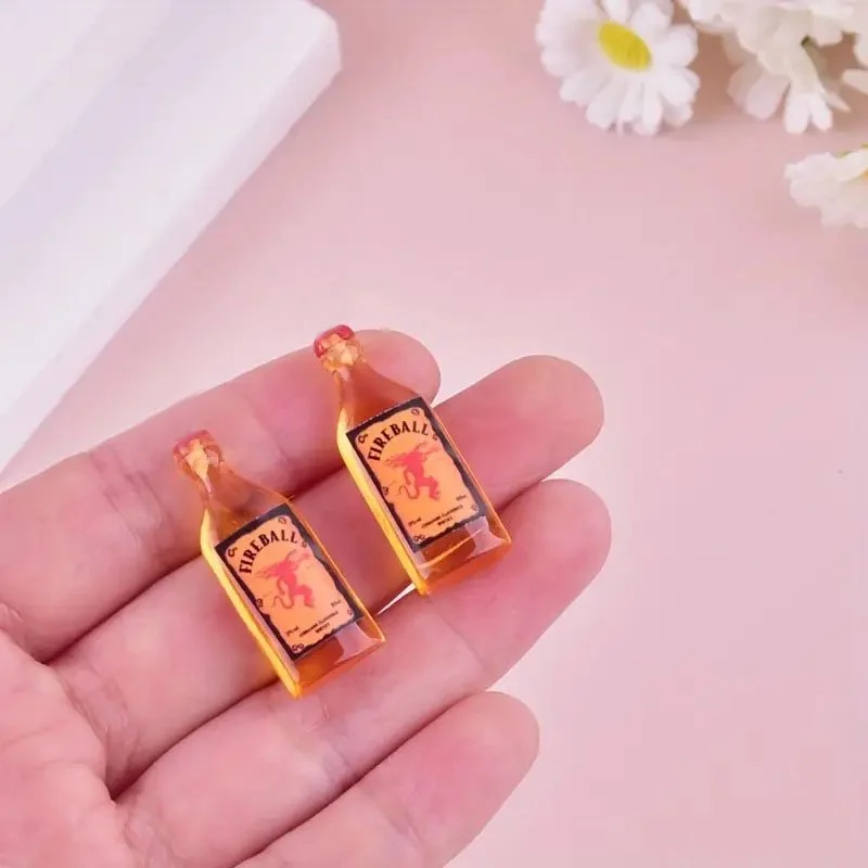 Dollhouse Miniature Fireball Cinnamon Whisky Bottles – 1:6 Scale