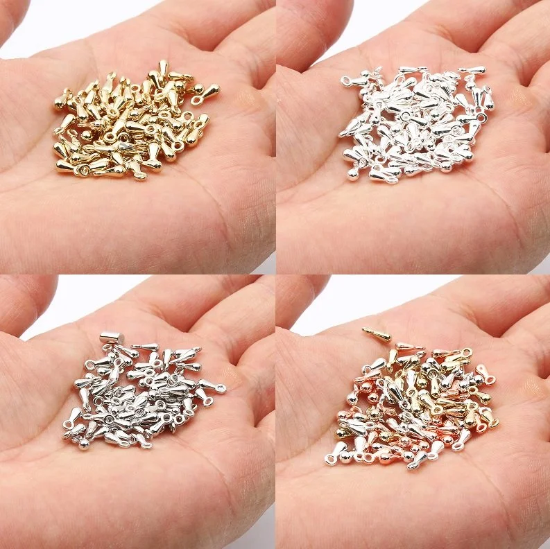 Water Drop End Beads CCB – Gold & Silver – 2×7mm / 3×9mm – 25 PCS