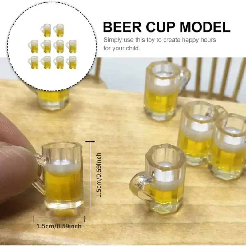 Dollhouse Miniature Filled Beer Mugs – Amber or Dark Beer 1:12 Scale Bar Diorama