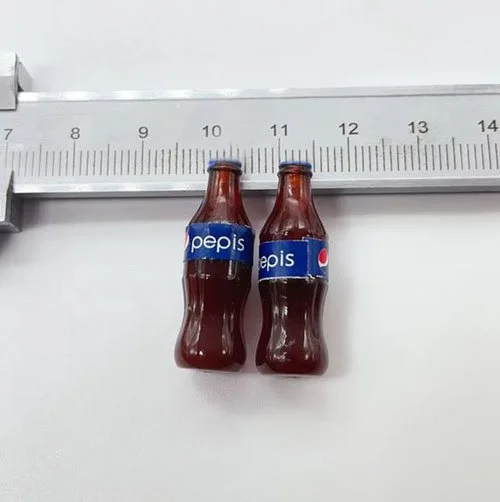 Dollhouse Miniature Pepsi Bottles – Classic Cola Soda Bottle Miniatures for Dollhouse & Mini Scenes – 1/12 Scale – Resin