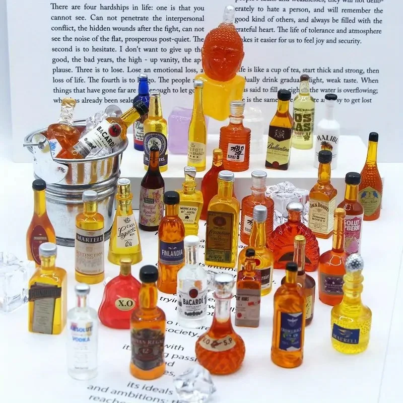 Dollhouse Miniature Assorted Liquor Bottles – Random Selection – 1:12 Scale Bar Accessories