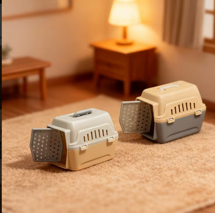 Dollhouse Miniature Pet Carrier – Cat or Small Pet Travel Crate – 1:12 Scale Diorama Accessory