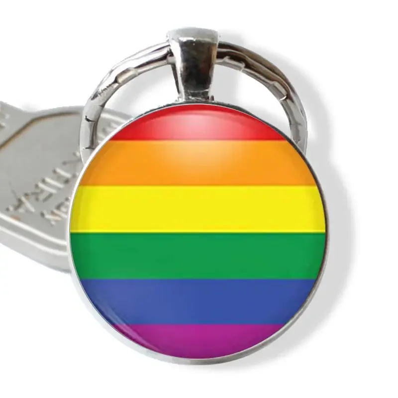 Pride Rainbow Keychain – Round Enamel Style Key Ring – Show Your Support