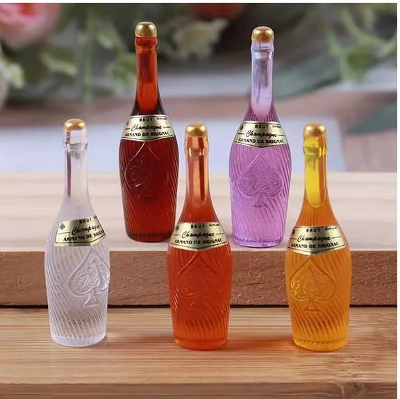 Dollhouse Miniature Champagne Bottles – Brut Style – 1:12 Scale Celebration Decor