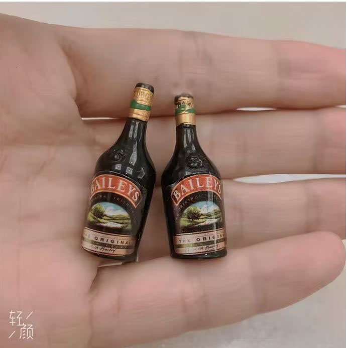 Dollhouse Miniature Rum Bottle Replica – Bacardi Style – 1:12 Scale Bar Decor