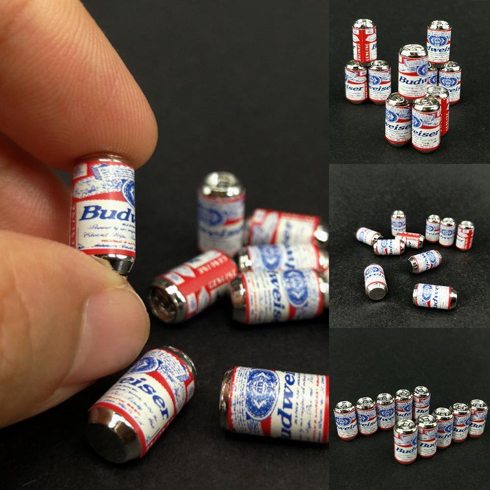 Dollhouse Miniature Beer Cans – Budweiser Style – 1:12 Scale Bar & Party Decor