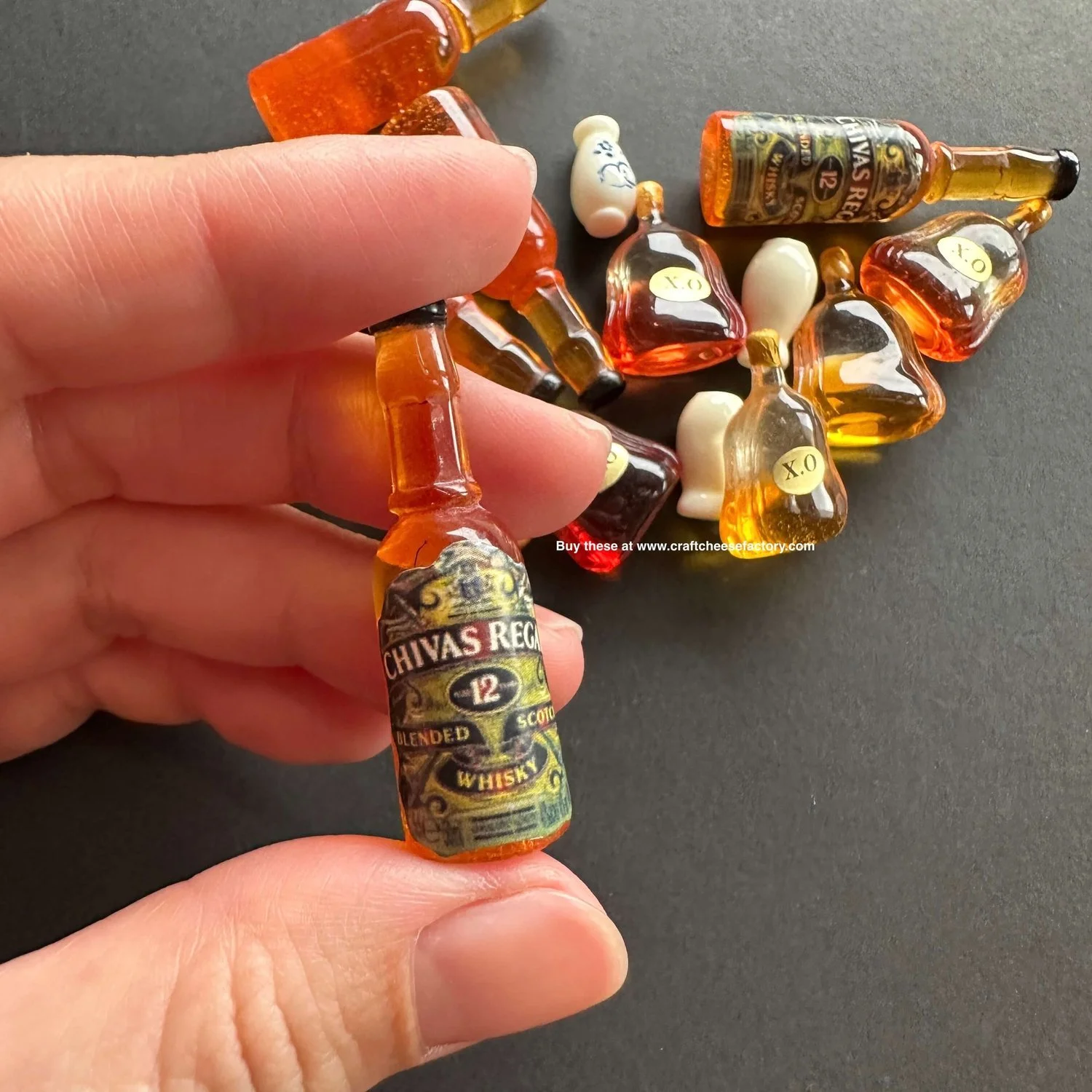 Dollhouse Miniature Whisky Bottles – Chivas Regal Style – 1:12 Scale Bar Decor