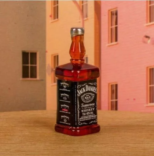 Dollhouse Miniature Jack Daniel’s Style Whiskey Bottles – 1:12 Dollhouse Bar Decor