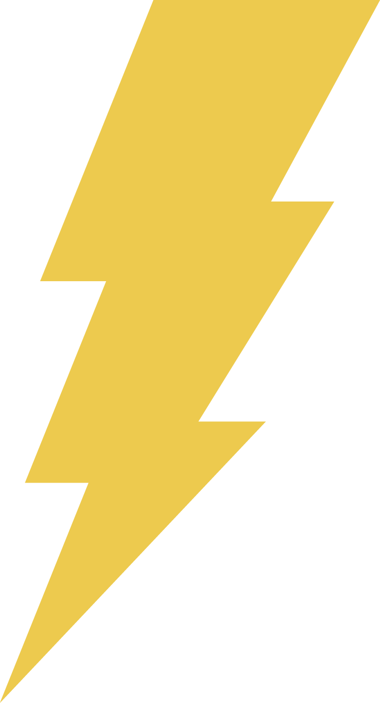 Large yellow lightning bolt on a black background.